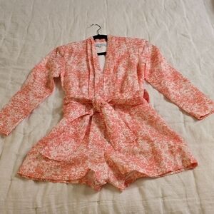 Karina Grimaldi Pink and White Floral Jumpsuit